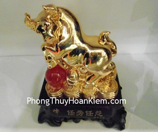 trau vang Y344 01 Treo tranh trâu