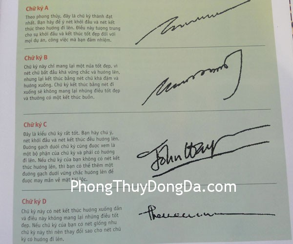 chu ky Chữ ký thành đạt trong phong thủy
