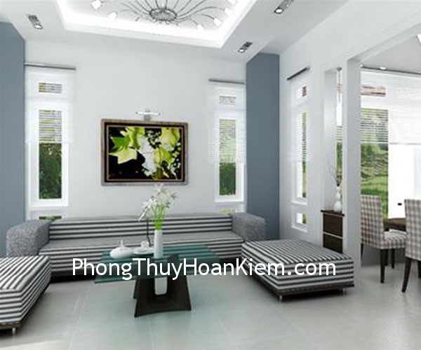 tranh nam ngang Treo tranh trang trí phải phối hợp hài hòa với kết cấu không gian