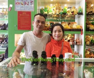 Anh Kiệt - Khách hàng mua Tỳ hưu hắc ngà có cánh 6 tấc trung FGM008, Tỳ hưu lam ngọc có bờm FHM018, Thiềm thừ lam ngọc 5 tấc FGM025