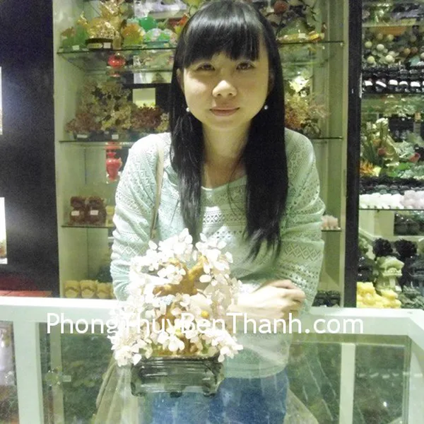 Chị Sương - khách hàng mua cây thạch anh hồng CA209