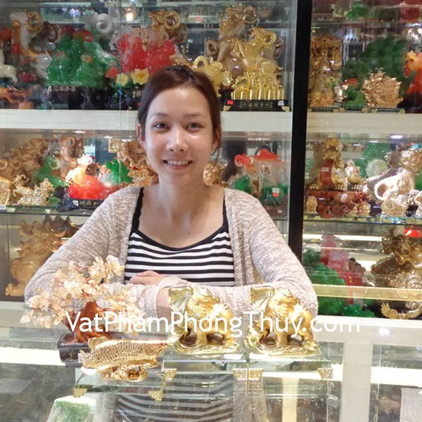 Chị Yến - khách hàng mua Cây đá thạch anh vàng CA236, Voi vàng Y311, Cá kim long H292G