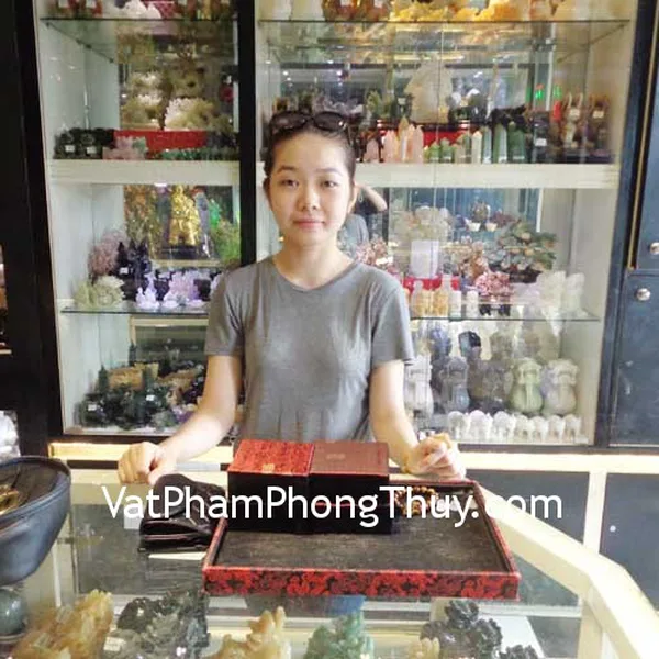 Chị Thảo - khách hàng mua Chuỗi Tỳ hưu mắt mèo S6015, Nhẫn Tỳ hưu đá Ngọc Hoàng long S449, Hồ ly thạch anh hồng S930, Mặt nhẫn Tỳ hưu thạch anh hồng S752, Hộp nhung HN