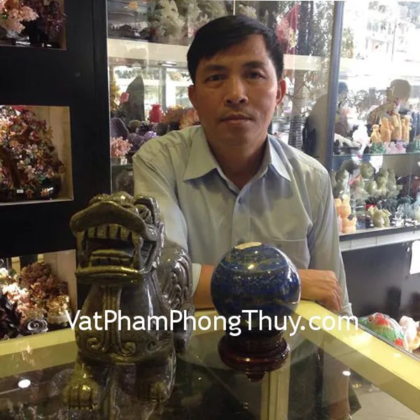 Anh Chính - khách hàng mua tỳ hưu  Bắc Kinh đen khủng BKD-L và quả cầu đá thanh kim GM149-S6-18180