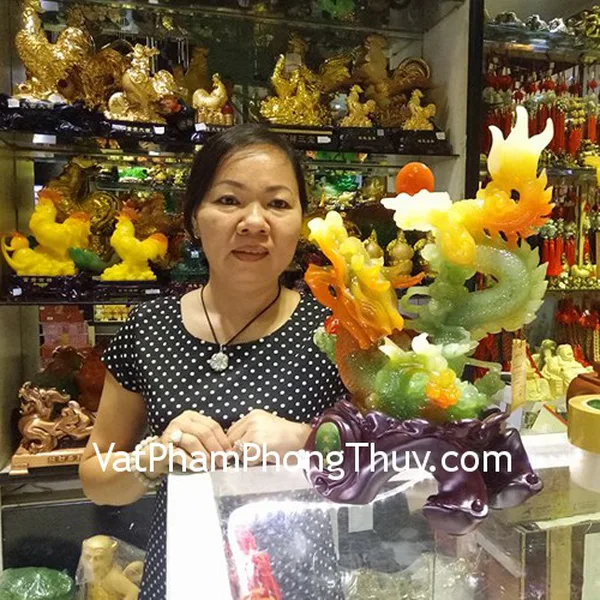 Chị Diệp- khách hàng mua Rồng xanh cuộn mây ôm châu K161M, chuỗi thạch anh ưu linh xanh S933-S3-2205, chuỗi thạch anh tóc đen Braxin S6221-S3-1076