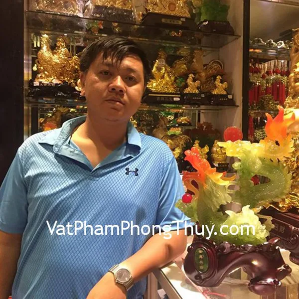 Anh Thông- khách hàng mua tượng rồng xanh cuộn mây ôm châu K161M