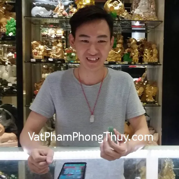 Anh Thiện - khách hàng mua mặt hồ ly thach anh hồng dáng đẹp S6341 và tỳ hưu đông linh vẩy rồng S932