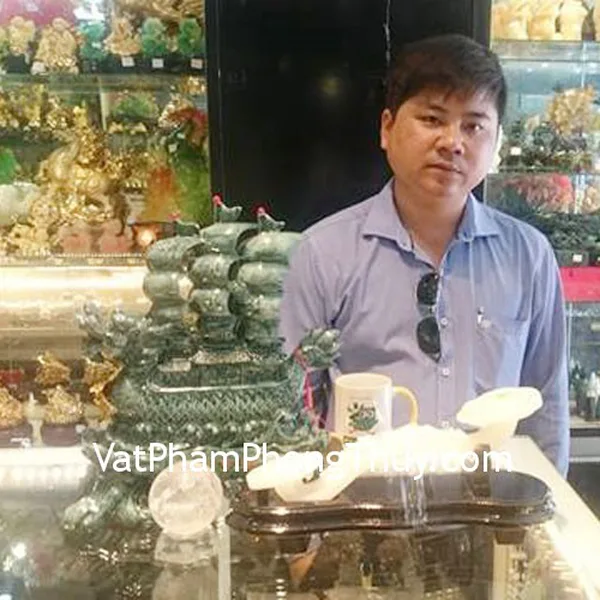 Anh Huỳnh - Khách hàng mua Gậy như ý GM077, Thuyền buồm xanh ngọc vân mây K092M và Quả cầu thạch anh trắng GM148