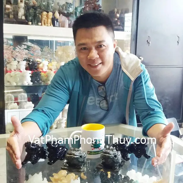 Anh Đan - khách hàng mua Tỳ hưu thạch anh đen GM009, Thiềm thừ Lam ngọc GM024