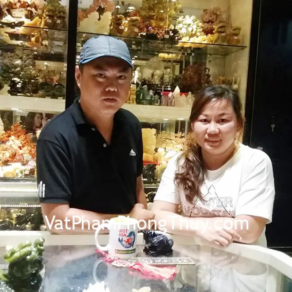 Chị Ngân - khách hàng mua Thiềm thừ thạch anh đen GM156, Kim bài thiên quan tứ phước CC1160, Xâu tiền hoa mai CC1130