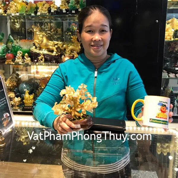 Chị Oanh - Khách hàng mua Cây tài lộc gốc đẹp thạch anh vàng nhỏ KC088