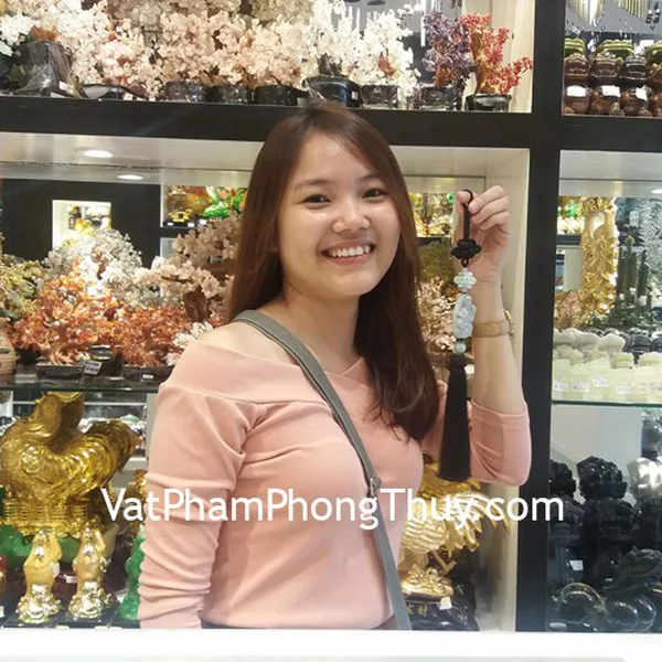 Chị Sang - khách hàng mua ngọc bội Phật Quan Âm S6419