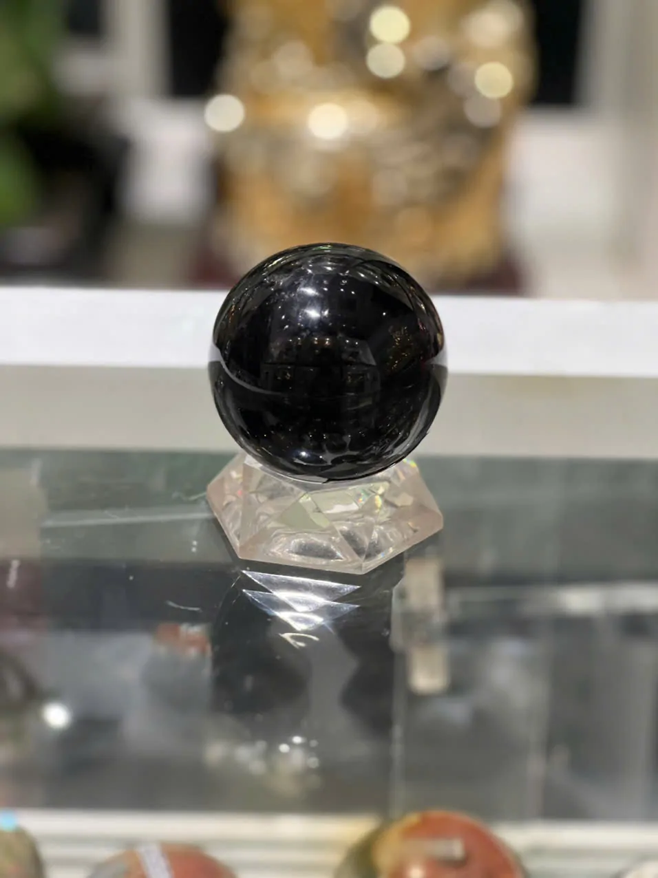 Quả cầu đá hắc ngà (thạch anh đen) QC209-S4-1880