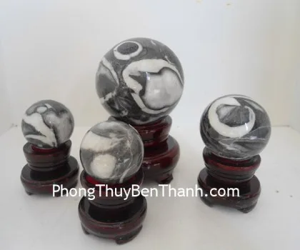 Quả cầu đá hắc ngà (thạch anh đen) QC209-S6-1290