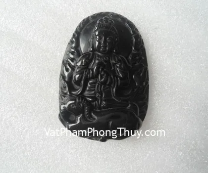 Phật bản mệnh A Di Đà đá hắc ngà - Tuổi Tuất (Phật A Di Đà) S5069-11
