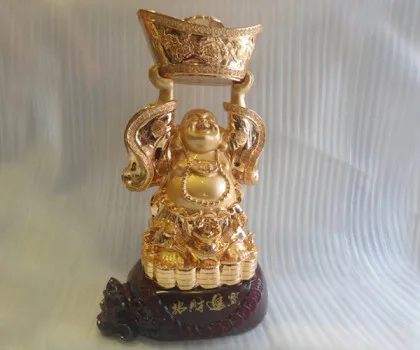 Phật di lặc đứng đỡ đỉnh vàng - chiêu tài tấn bảo H240G