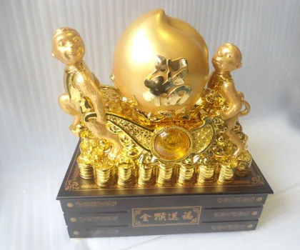 Hai khỉ tài lộc kiệu đào tiên - kim hầu tống phước K020M