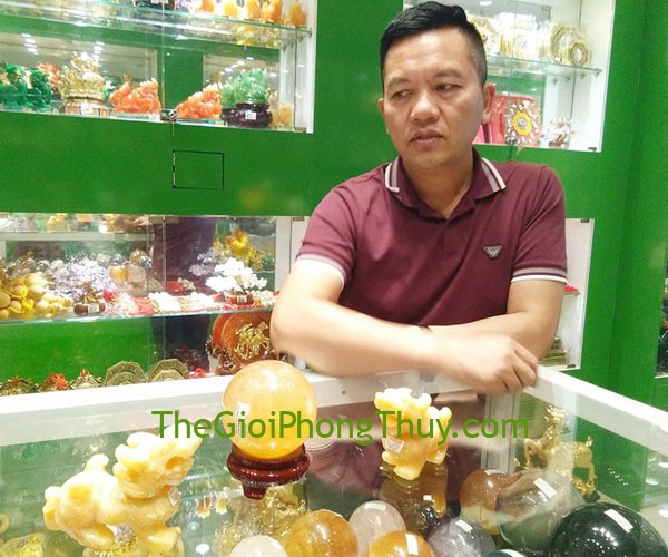 Anh Mùi-Khách hàng mua Tỳ hưu hoàng long có bờm (5 tấc) FGM013 và Qủa cầu thạch anh vàng non FM191-F3-1786