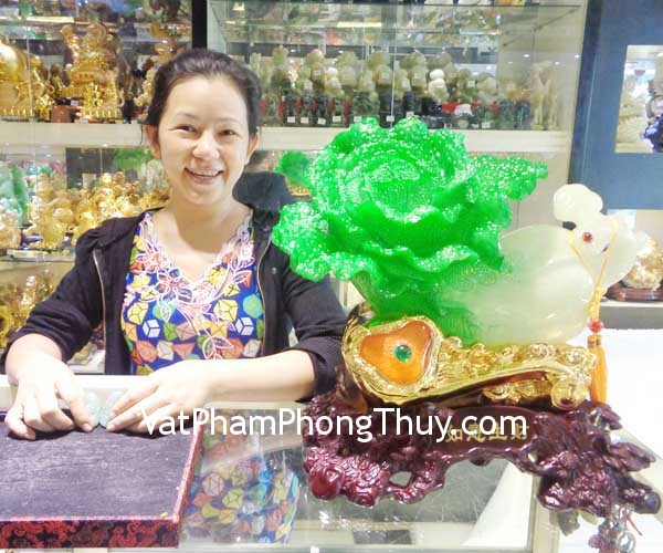 Chị Bình - khách hàng mua Bắp cải xanh trên như ý vàng K180M, Phật bản mệnh Thiên thủ thiên nhãn (tuổi Tý) S5068-1, Phật bản mệnh Đại Thế chí bồ tát (tuổi Ngọ) S5068-7