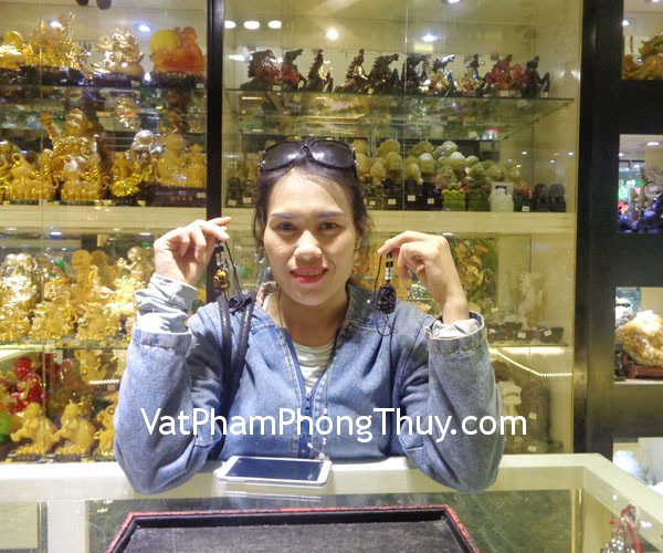 Chị Truyền - khách hàng mua Mặt tam hợp Thân-Tỳ-Thìn đá Hắc ngà S2023, Hồ ly đá mắt mèo S441