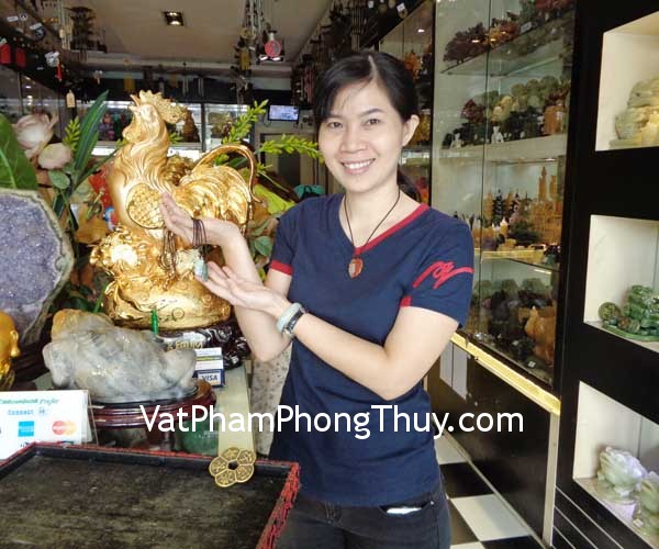 Chị Cúc - khách hàng mua Mặt tỳ hưu Phỉ thúy A+ S6283, Ve ngọc Phỉ thúy A+ S6315, Thiềm thừ thạch anh vàng S936, Tiền hoa mai liền CC1139