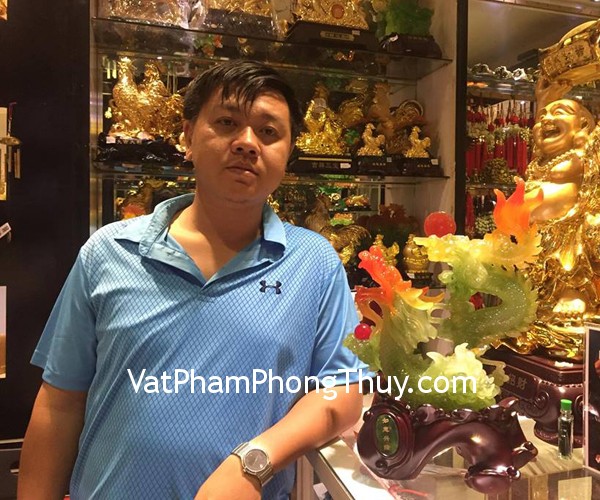 Anh Thông- khách hàng mua tượng rồng xanh cuộn mây ôm châu K161M