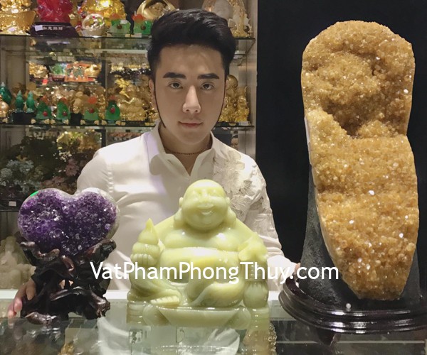 Anh Thành - khách hàng mua phật di lạc cẩm thạch PDL-CTN và bông thạch anh tím H100-17556