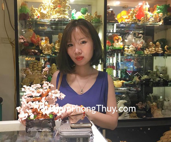 Chị Phương Anh- Khách hàng mua Cây tài lộc thạch anh hồng nhỏ KC045