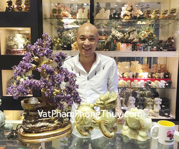 Anh Hùng - khách hàng mua Phong thủy luân thạch anh tím KC065, Tỳ hưu Bắc Kinh xanh BKX-L, Thiềm thừ Cẩm thạch Tây tạng CTT-L