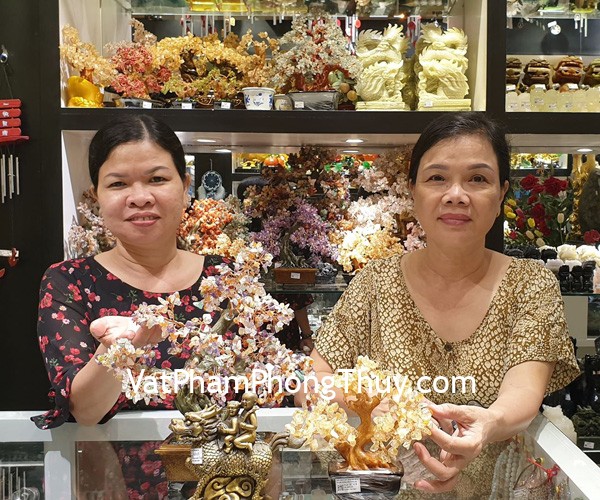 Chị Phượng - khách hàng mua tượng kỳ lân tống tử D203 và cây tài lộc thạch anh